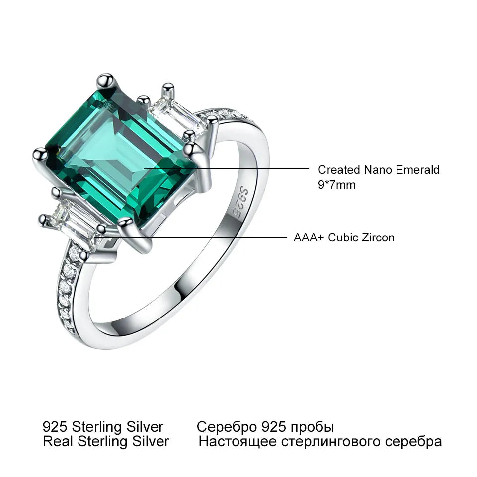 Silver Jewelry Ring With Nepali Stone Handmade Green Emerald Engagement 925 Sterling Silver Jewelry CZ Gemstone Rings for Women