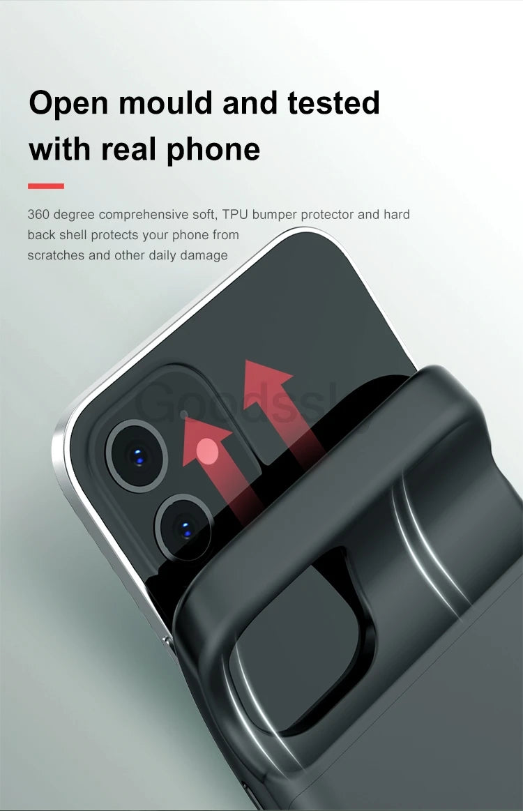 Battery Charger Cases For iPhone 13 Pro Max Power bank Case For iPhone 13 Mini Extenal Battery PowerBank charging Cove Capa