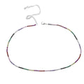 2024 New Arrived Hot Selling European Women Jewelry Choker 2mm CZ Tennis Chain rainbow Necklace for Women