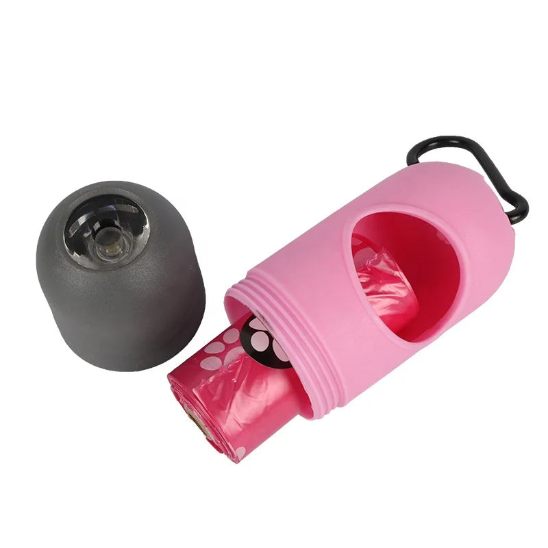 LED Light Dog Poop Bag Dispenser/ Holder for Dog  With Free 15 Pcs Dog Waste Bag