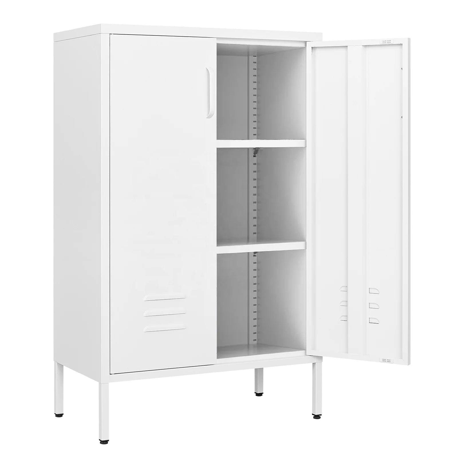 Hot Selling Home High Foot Metal Bookcase Single 2 Doors Cabinet Steel Storage Cabinet