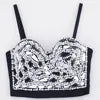 Factory Self-Selling Fashion Push up Breathable Sling Tube Top Beaded Glass Cover Crop Top
