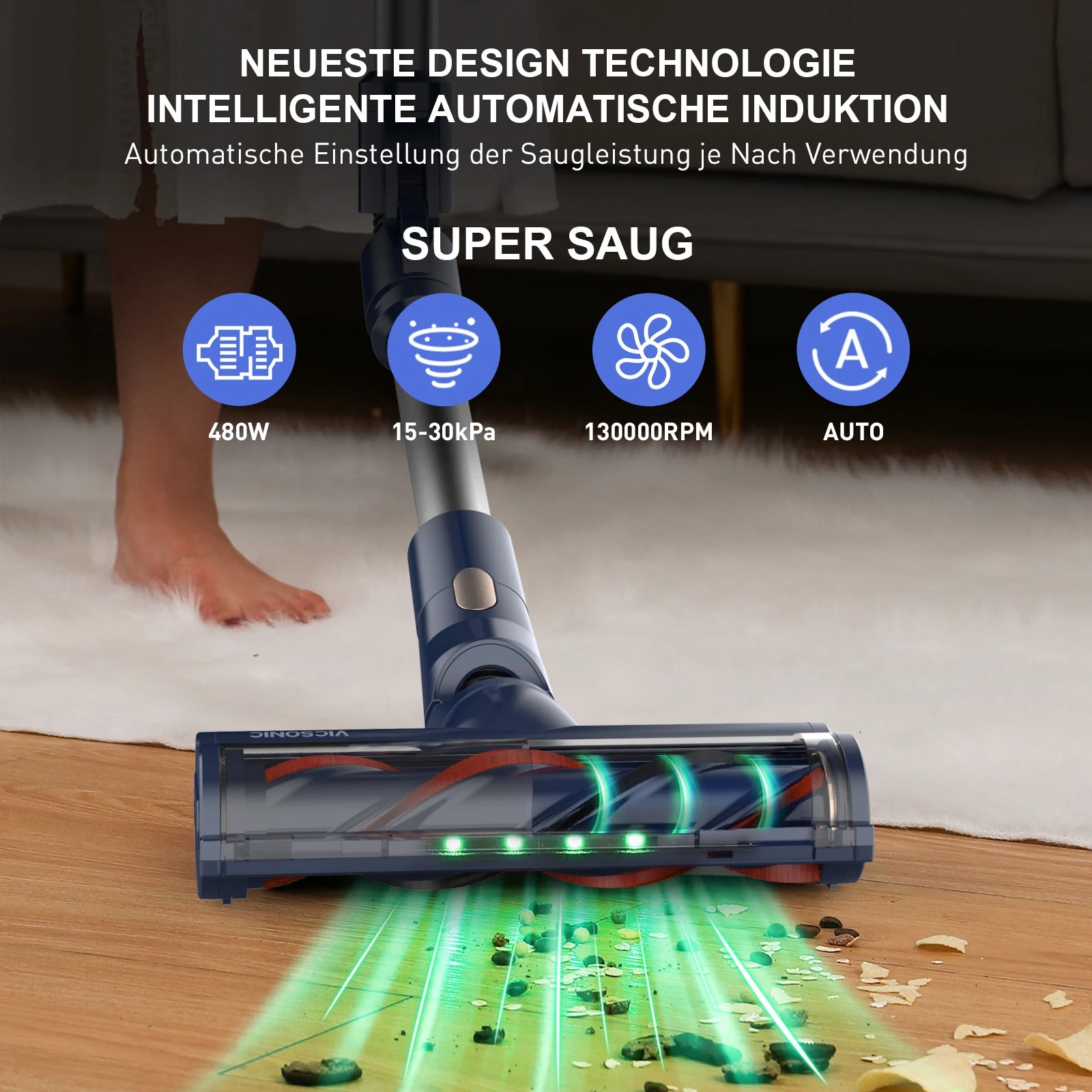 S7 380W Auto Dry Cleaning Vacuum Cleaner 35kPa Bagless Stick & Handheld Vacuums Sofa Carpet Panel Car Hotel Cleaning