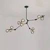 Light Luxury Nordic Minimalist Modern Adjustable Height LED Glass Chandelier for Living Room