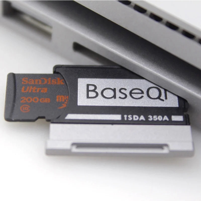 Original BaseQi NinjaDrive Aluminum Hidden Expansion Micro TF Sd Card Adapter for Micro Soft Surface Book