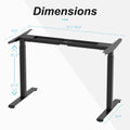 Dual Motor Standing Desk Frame with Oval Legs, Sturdy Adjustable Height Legs for Home Office Workstation (Black)