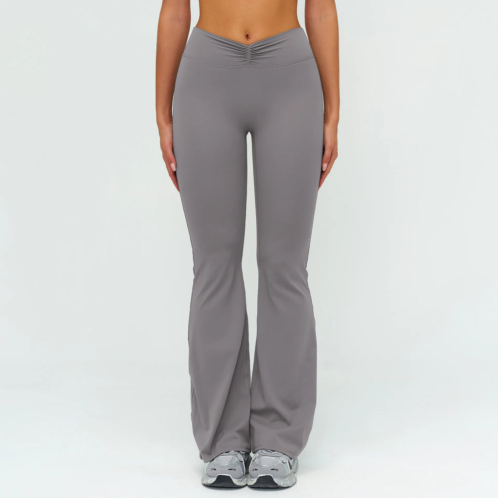High Elastic Waist Brushed Flared Wide Leg Pants Solid Quick Dry Breathable for Casual Running & Outdoor