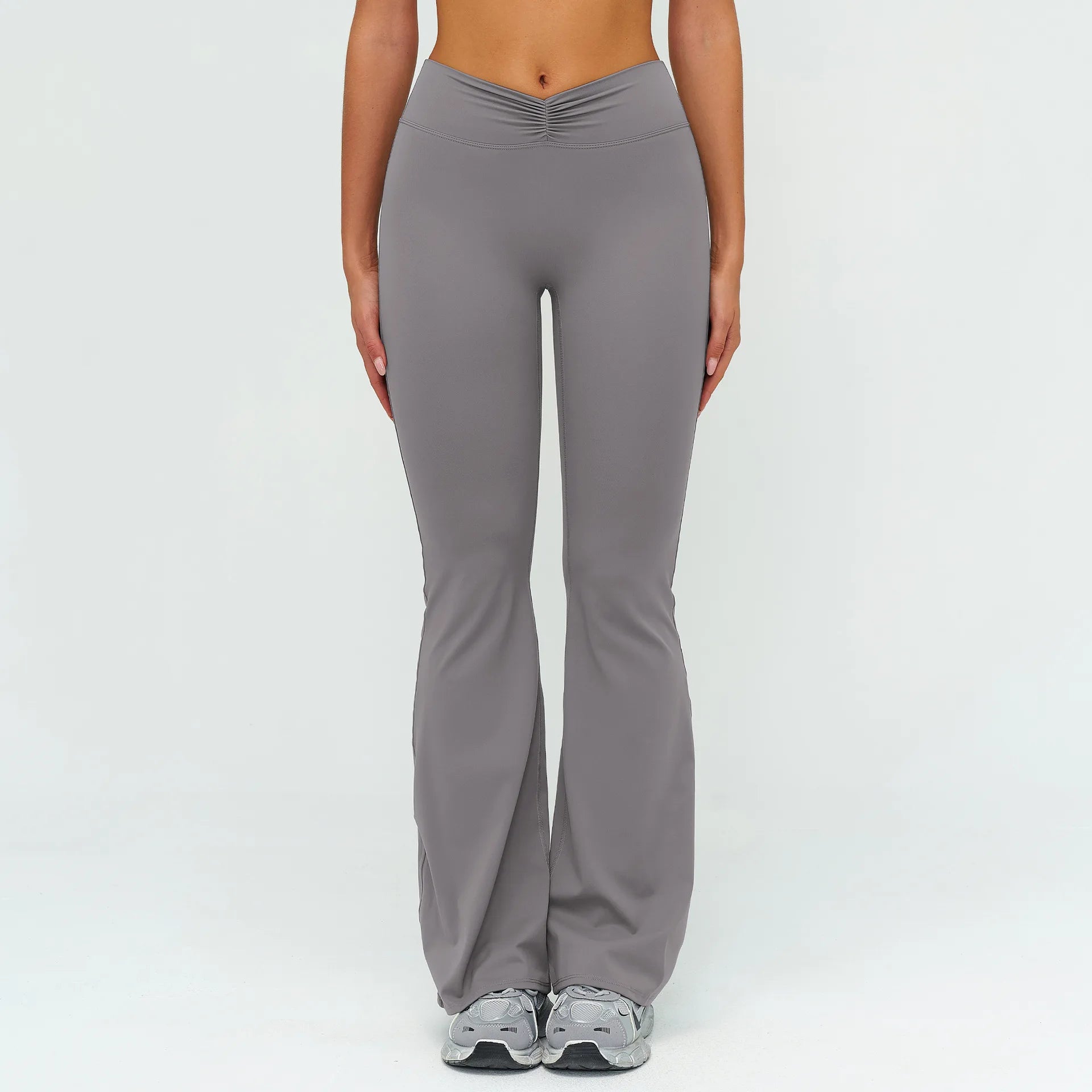 High Elastic Waist Brushed Flared Wide Leg Pants Solid Quick Dry Breathable for Casual Running & Outdoor