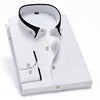 2025 New Men's Contrast Collar Elastic Long Sleeve Shirt Business Casual Comfortable Non-Ironing Shirt