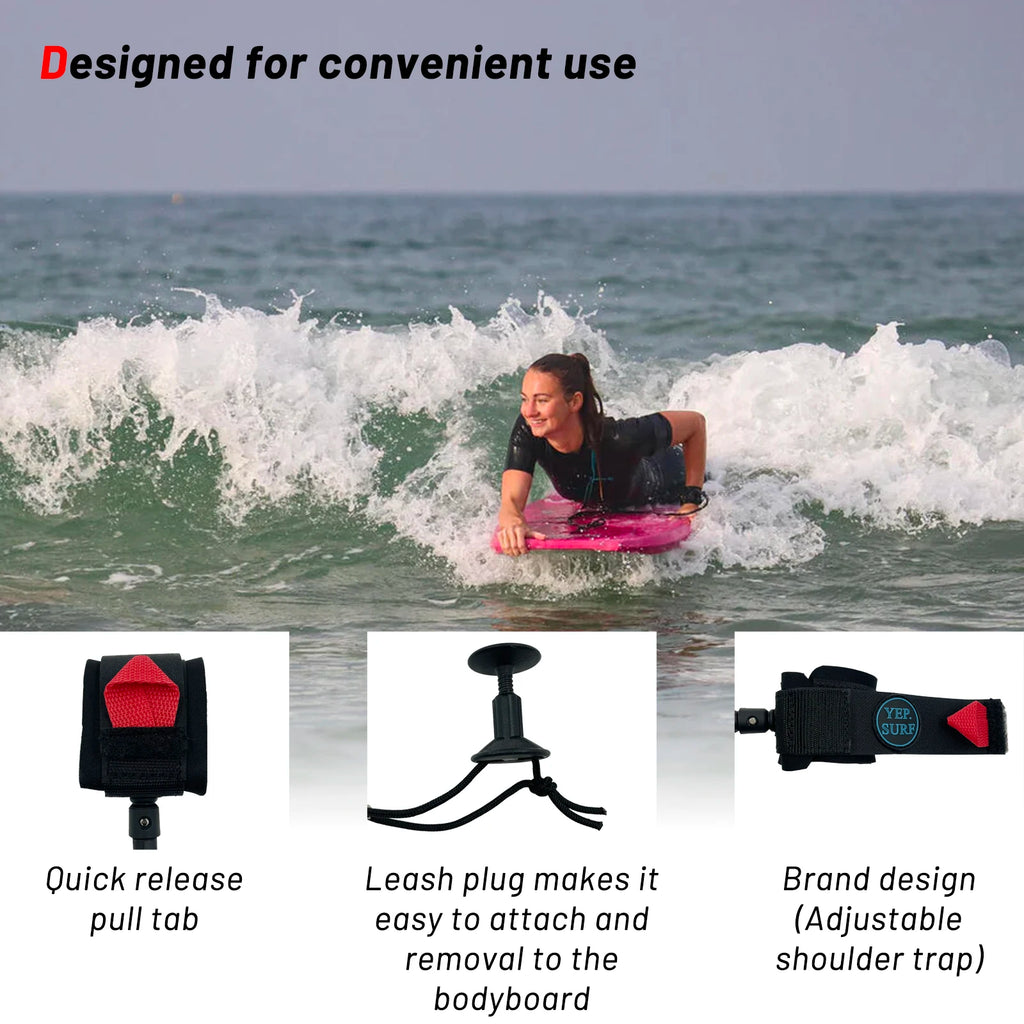 Customized Bodyboard Leash Surfboard 5ft5mm Coil Leash Wrist Cuff Leash Wave Board Premium TPU Rope for Wrist Bicep Surf Shop
