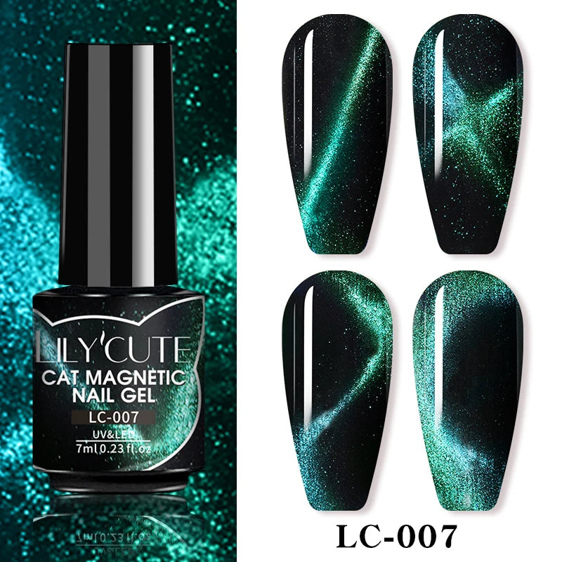 LILYCUTE 7ml Gold Coffee Cat Magnetic Gel Nail Polish Autumn Winter Nails Ultra Shine Moonlight Semi Permanent UV Gel Soak Off