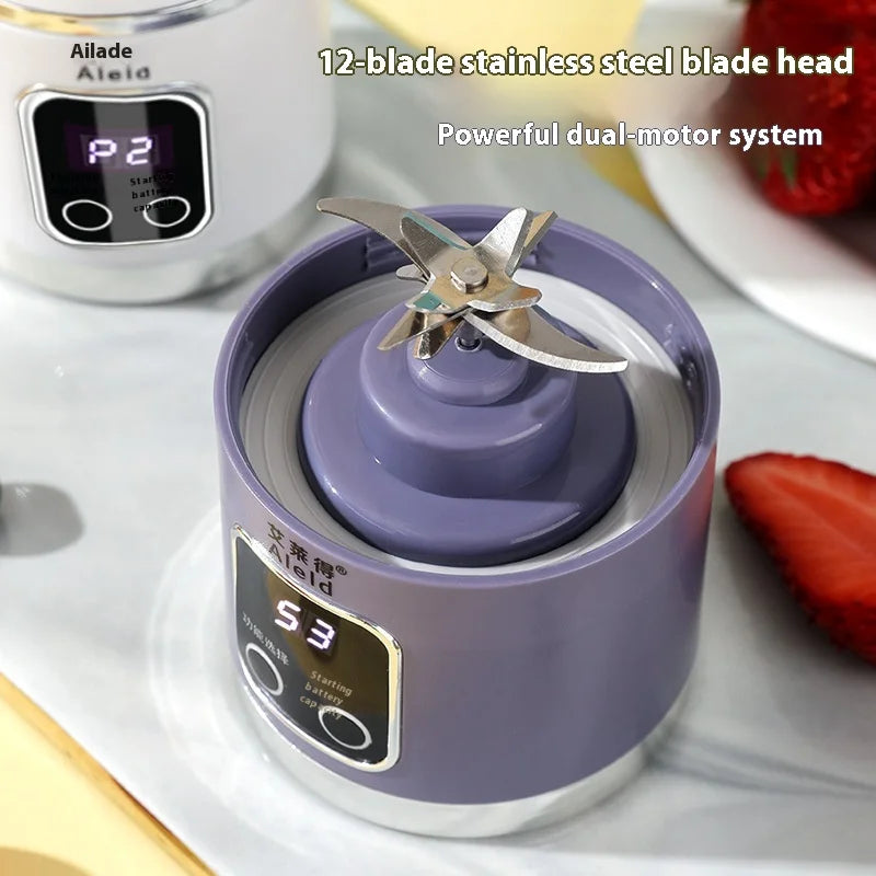 Portable Stainless Steel Blade Mini Fruit Juicer Cross-Border Multifunctional Electric Cup USB Power Source for Household Use