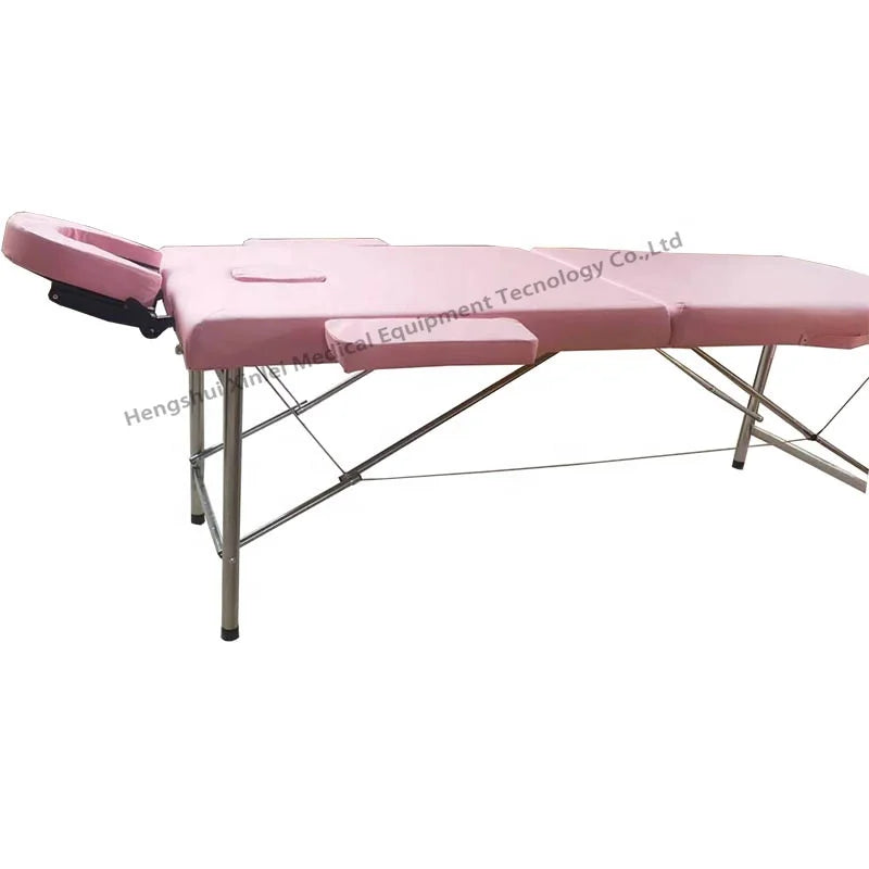 High Quality  Newest Model Stainless Steel Beauty Massage Bed with Headrest and Armrests Beauty Bed Table