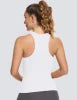 Women's Racerback Workout Tank Tops-Seamless Spandex/Polyester Breathable Knitted High Support Solid Running Muscle Tank