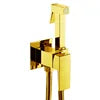 HONGDEC Modern Gold Stainless Steel Handheld Bidet Faucet Wall-Mounted Sprayer Easy Installation Hot/Cold Water Mixer for Toilet