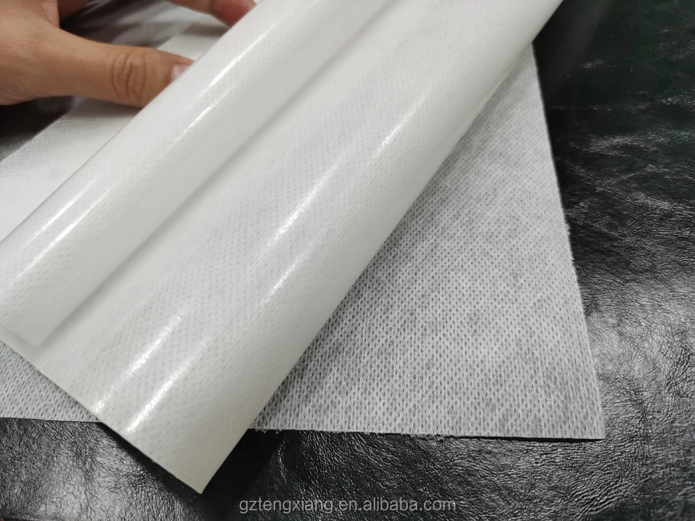 Double-faced Spunlace PVC Waterproof Eco-Friendly Elastic Stiffener Fabrics Reinforcement Luggage Mat Bag Lining Foiled Pattern