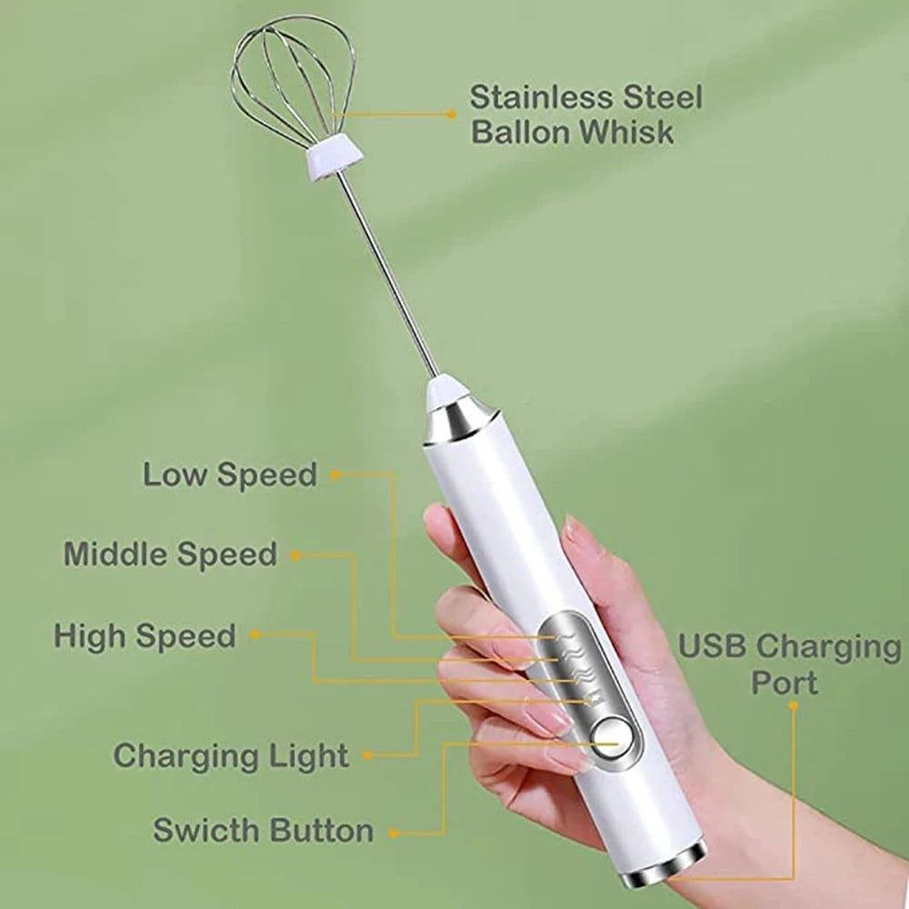 Drop Shipping Electric Mini Milk Frother Handheld Coffee Battery Stainless Steel Machine Egg Beater Blender Mixer Multi Whisk