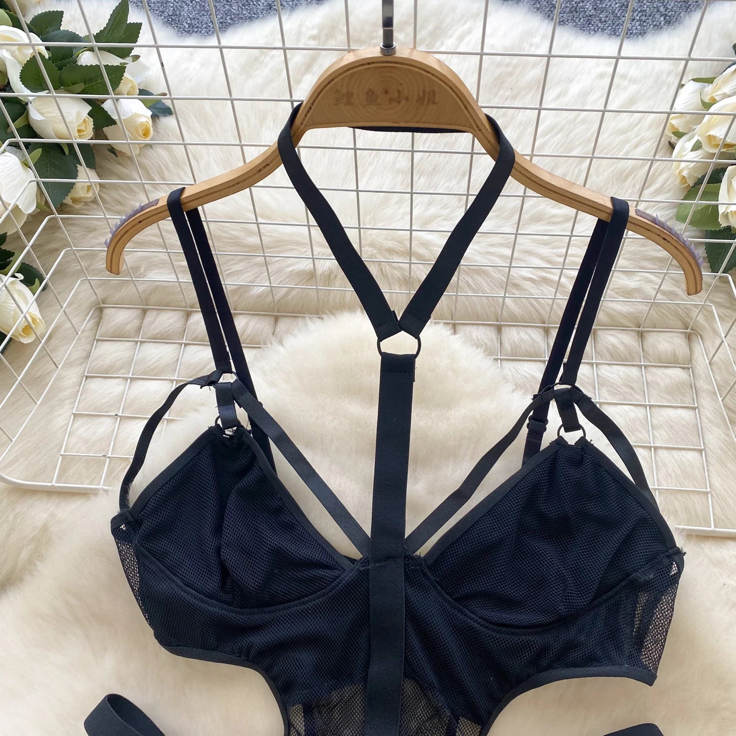 Summer Y2K V-neck Jumpsuit For Women Sleeveless High Waist Hollow Out Mesh Bodysuit Wholesale