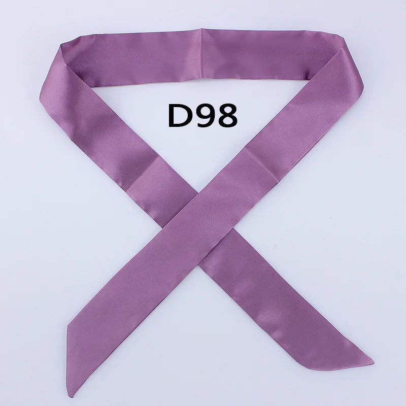 Hot Fashion New Twill Emulation Silk Solid Bag Scarf Women Small Scarf Ribbon Handbag Hair Long Shawl Bandana Luxury Head Scarf