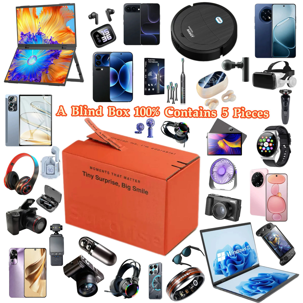 Lucky Electronics Mystery Box High Quality 3C Product 100% Surprise New Christmas Gift Watch Earphone Smartphone Tablet Laptop