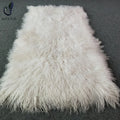 Natural Raw Mongolian Sheep Fur Blanket Garment with Long Curly Hair