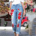 Sexy Embroidery Fashion Streetwear Women Mom Jeans Woman Jean Stacked Pants Boyfriend Baggy Jeans Vintage Clothes Denim Trousers