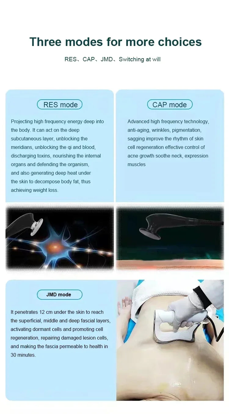 2026 New PORTABLE Tecar Therapy 448khz Physiotherapy Weight Loss RF Body Sculpting and Skin Firming Beauty Device CAP RES JMD