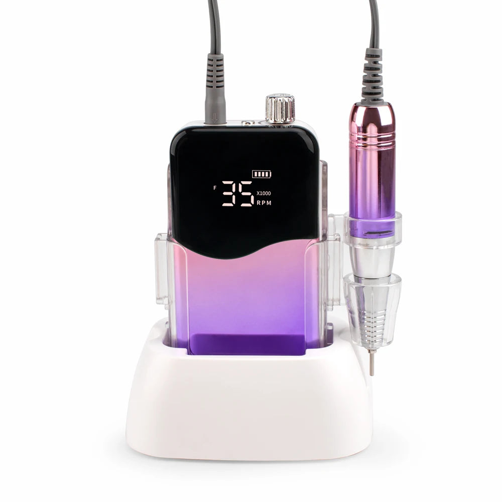 USA Market Popular Nail Beauty Art Strong Portable Mobile Smart Electric Hand Piece Carbon Brush Motor Nail Drill Machine
