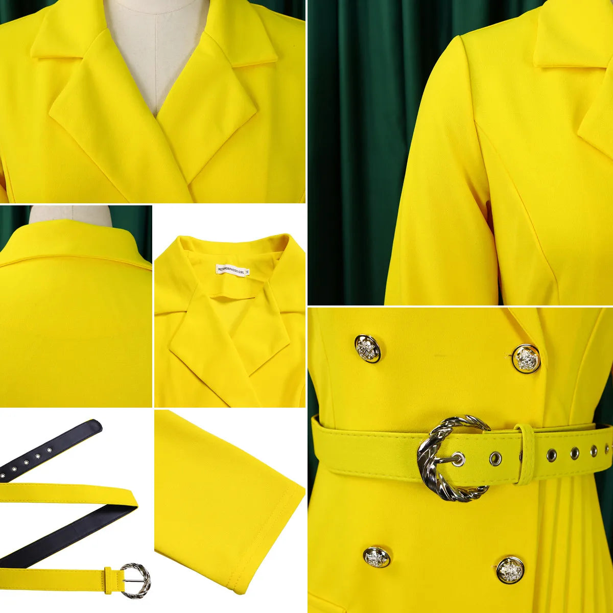 D3284 Custom Ladies Office Dresses Women Casual Long Sleeve V-neck Pleated Women Dresses for Office Work Formal Suit Dress