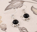 925 Sterling Silver Solid Natural Black Onyx Gemstone Vintage Drop Earrings-Wedding & Party Occasions