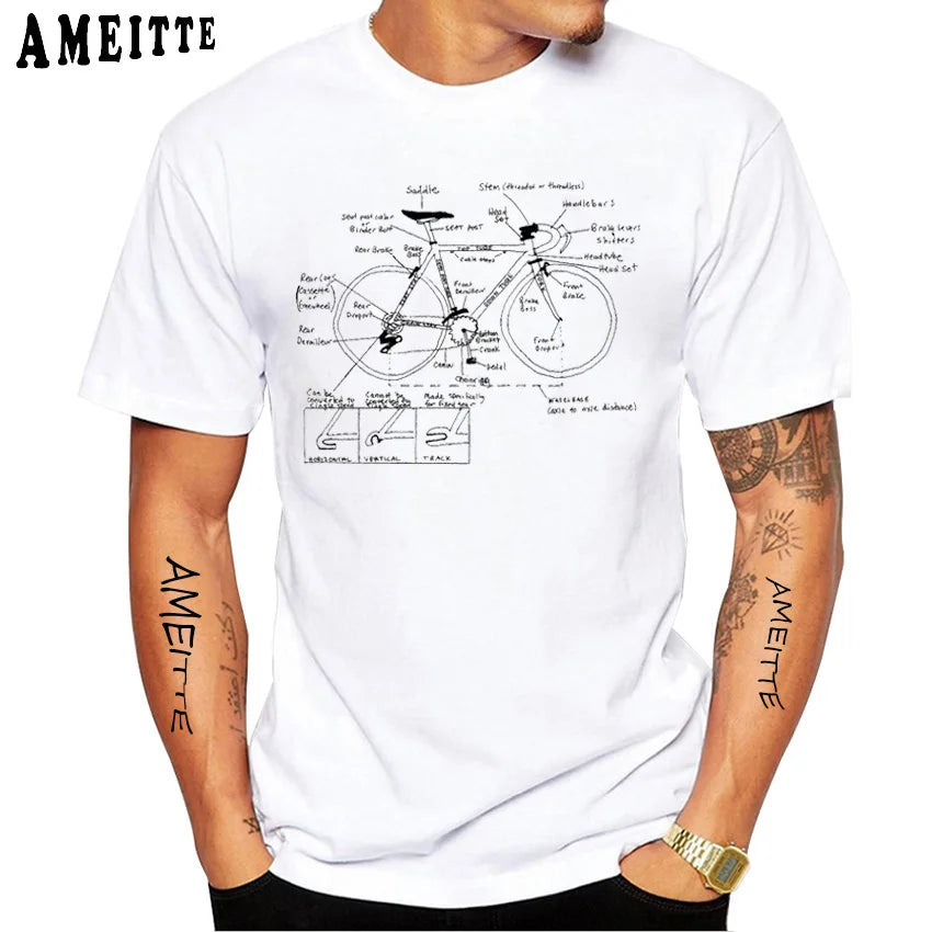 Summer Men Short Sleeve Road Bike Gear Cycling T-Shirt Funny Bicycle Sport TShirt Hip Hop Boy Casual Tops Cool Man Cyclit Tees