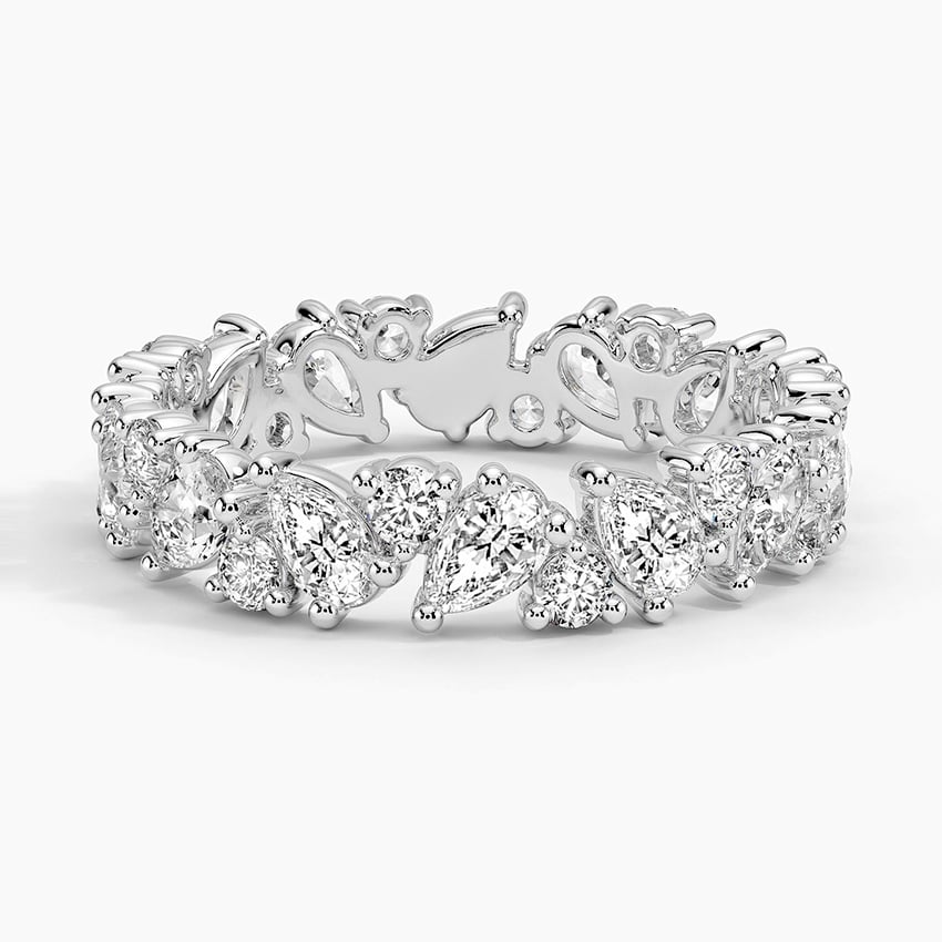 Beautiful Moissanite Diamond Eternity Ring in Elegant 925 Silver Designed to Elevate Any Outfit with Sparkling Style