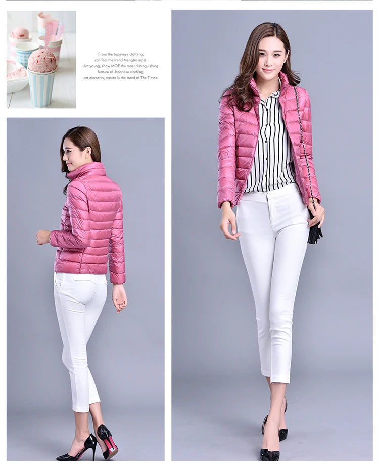 Spring Autumn Women Jackets 2024 Winter Female White duck down Jacket Fashion Ultralight Women Parka Packable Casual Puffer Coat