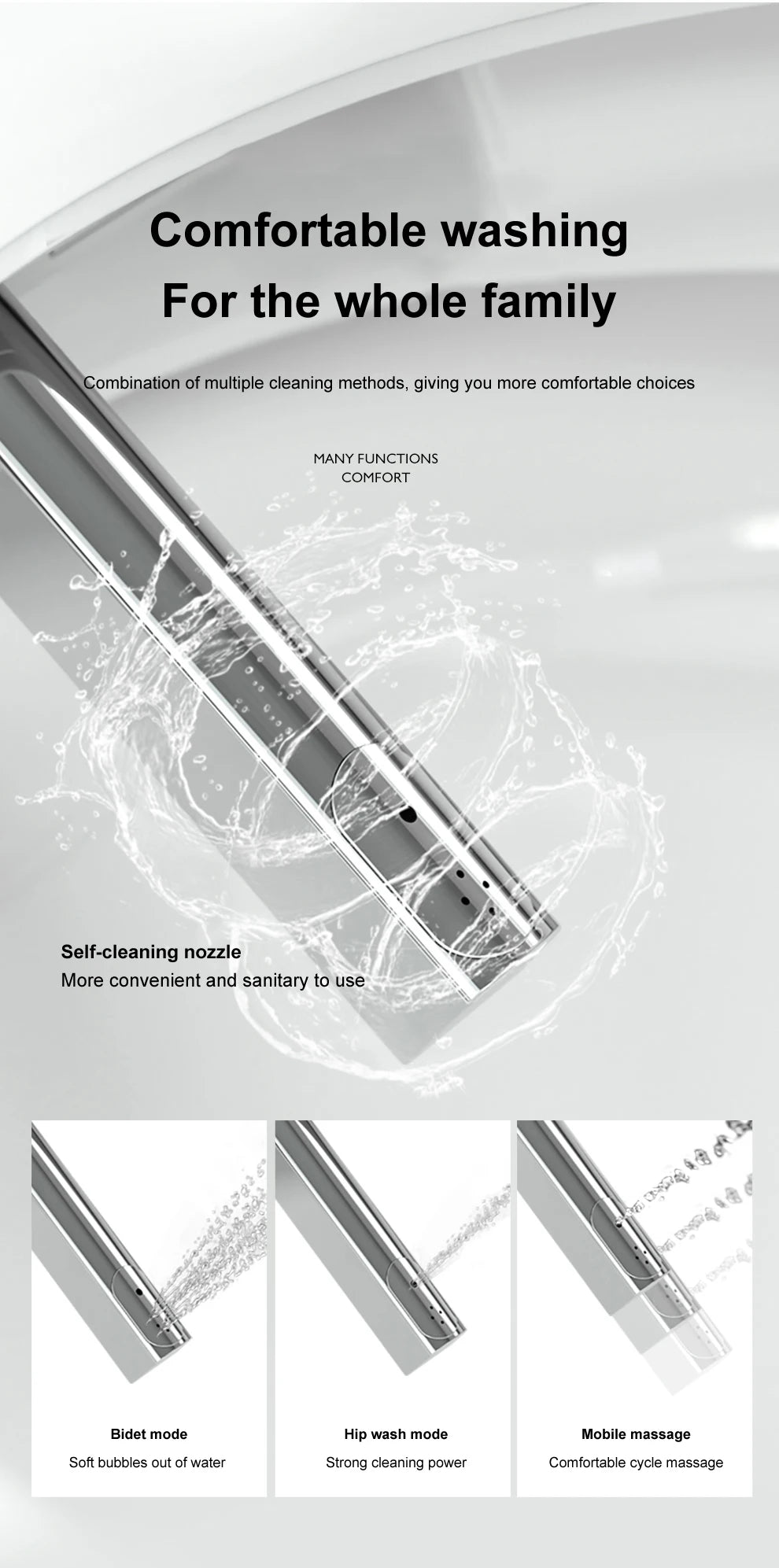 Automatic flushing without water tank integrated black electronic intelligence