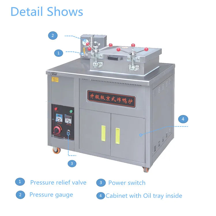 Commercial New 30kg Gas Pressure Fryer Chicken Deep Fryer Broaster Stainless Steel Fast Food Equipment High Productivity Save