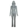 Custom Logo Spring Clothing Casual Women Zipper 2 Piece Set Women Solid Sweat Suit Hooded Women Tracksuit Set