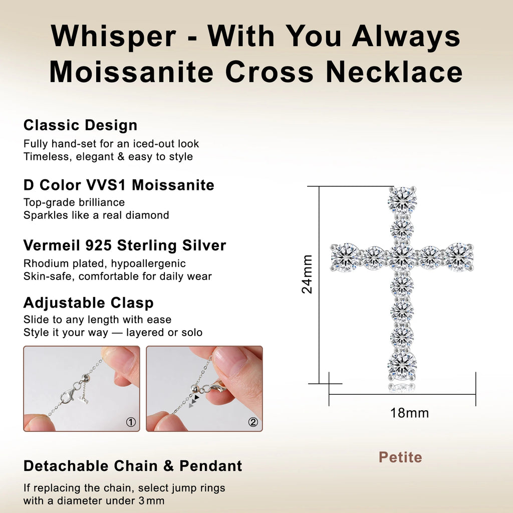 USA Stock VVS Moissanite Pendant Christian Gifts 925 Sterling Silver Reiligous Crucifix Jewelry Women Men Cross Diamond Necklace