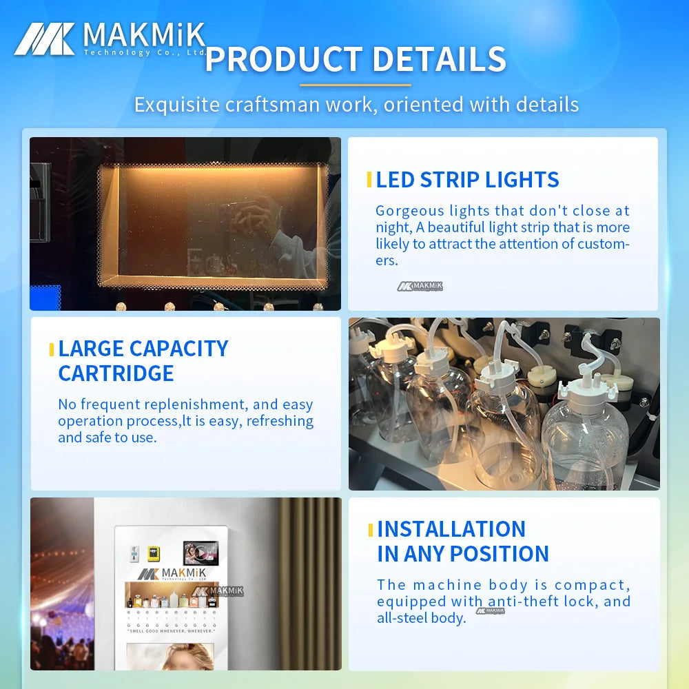 New AI-Powered Interactive Touch Display Perfume Vending Machine with SDK Customizable Color Kiosk for Shopping Malls