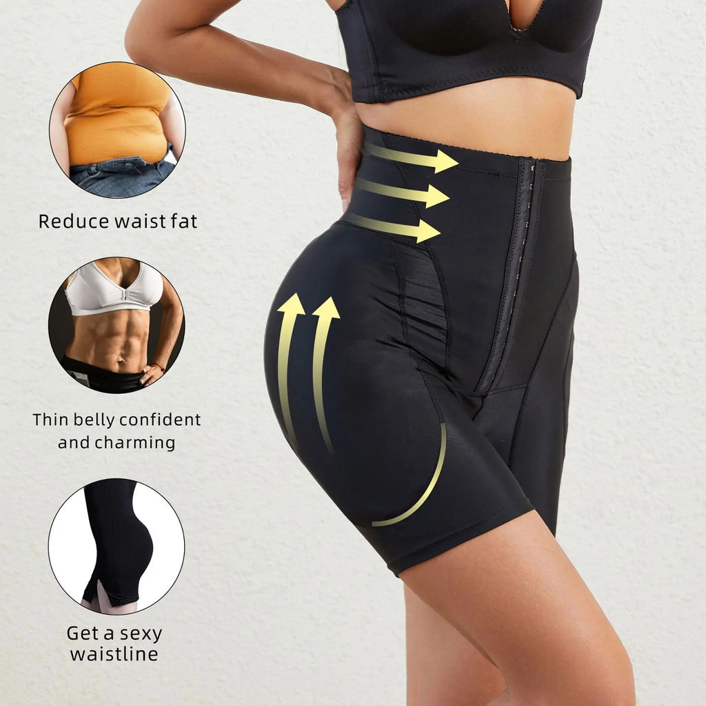 Plus Size Padded Buttocks Shaper Tummy Control Shapewear Thigh Slim Women Butt Lifter Seamless Shapers
