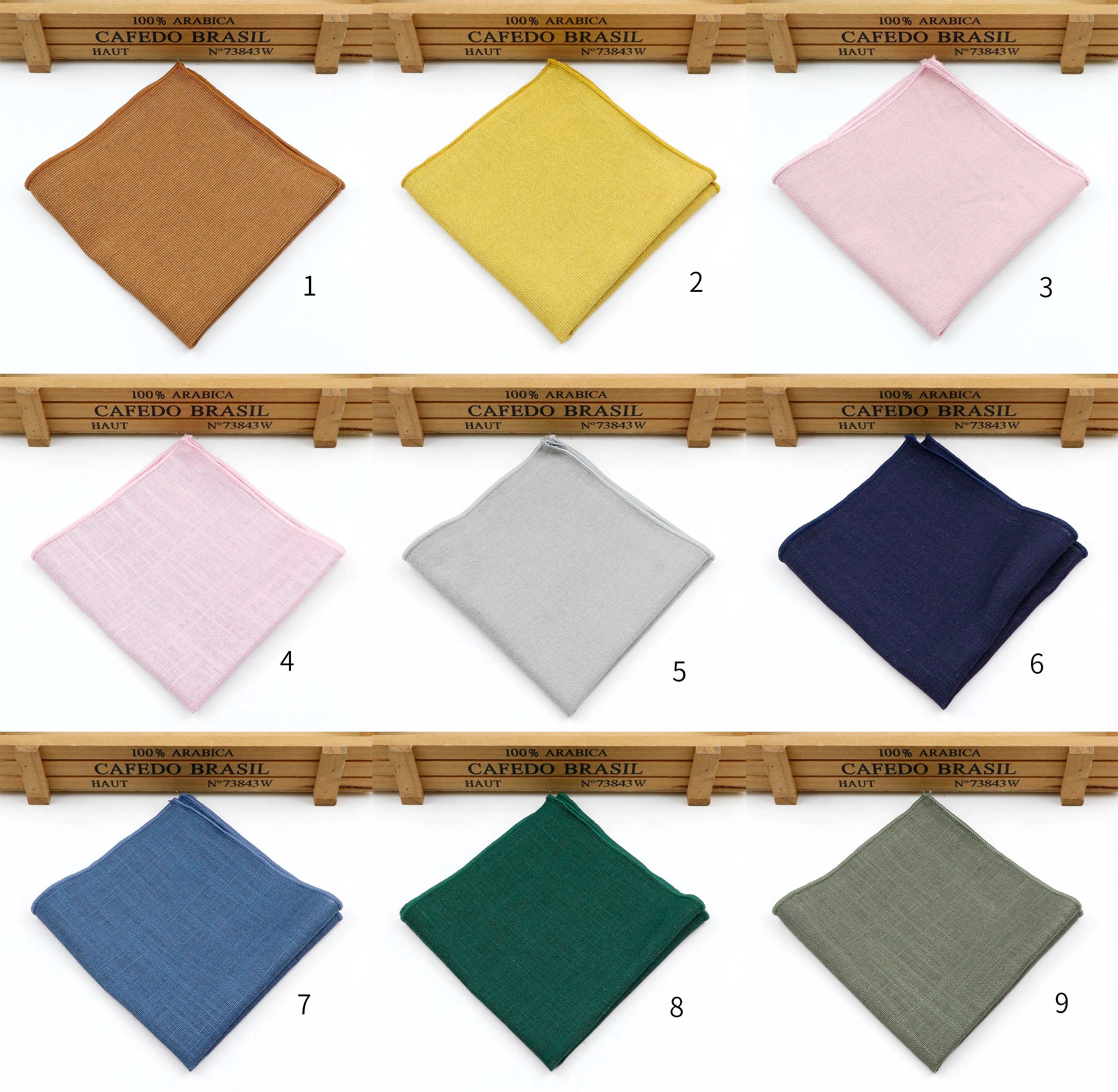 New Solid Color Pocket Square Green Navy Colorful Handkerchief Cotton Polly Texture Pocket Men's Accessories Business Wedding