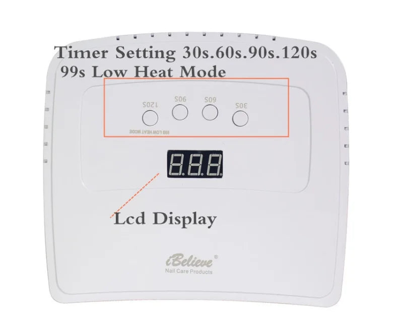IBelieve Low Heat Portable 48W / 60W Nail Gel Polish Dryer UV LED Nail Lamp Machine
