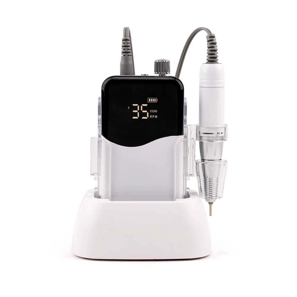 USA Market Popular Nail Beauty Art Strong Portable Mobile Smart Electric Hand Piece Carbon Brush Motor Nail Drill Machine