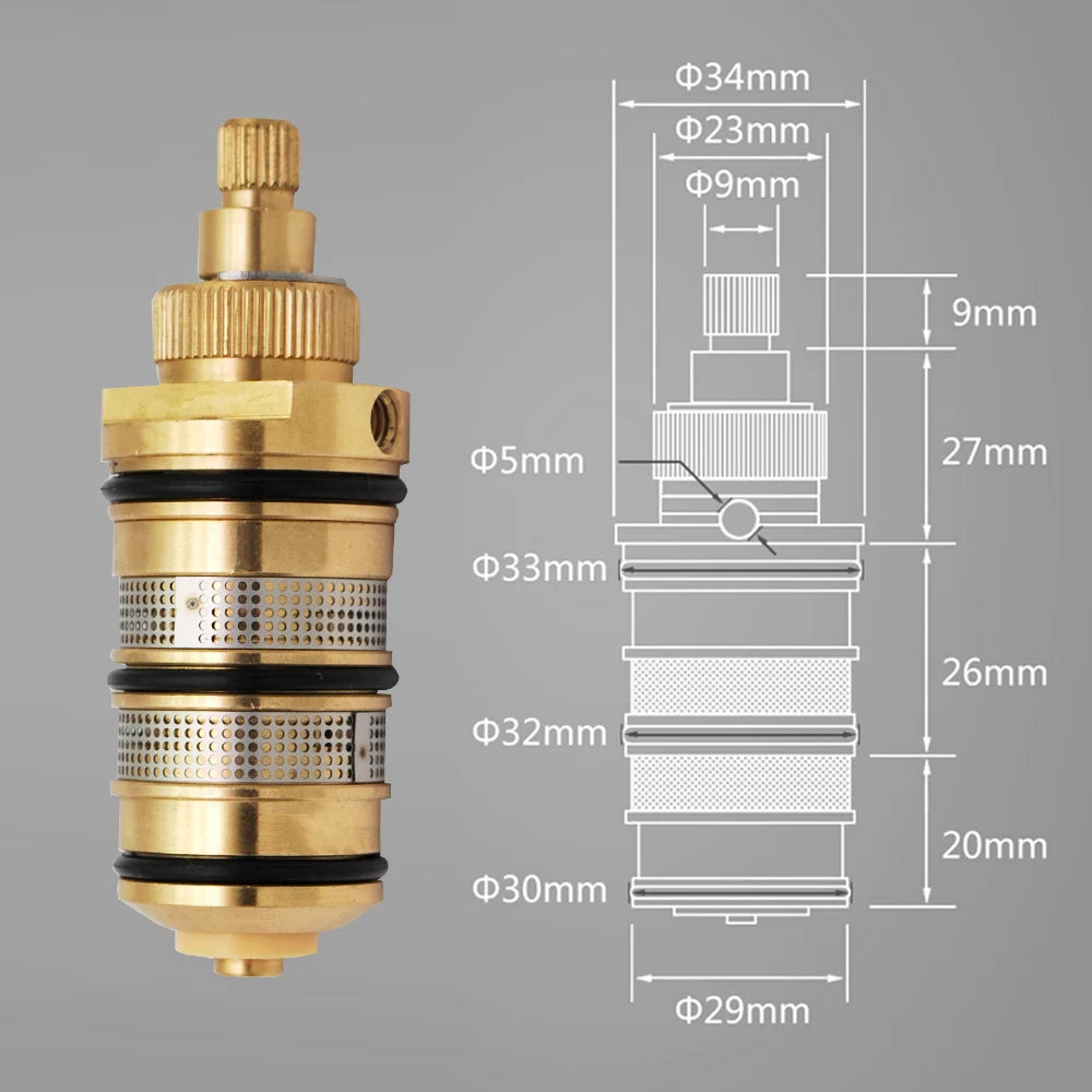 New Triple Handle Thermostatic Brass Shower Faucet Shower Room Auto Thermostatic Control Valve Mixer Tap  2/3/4/5 Way Diverter