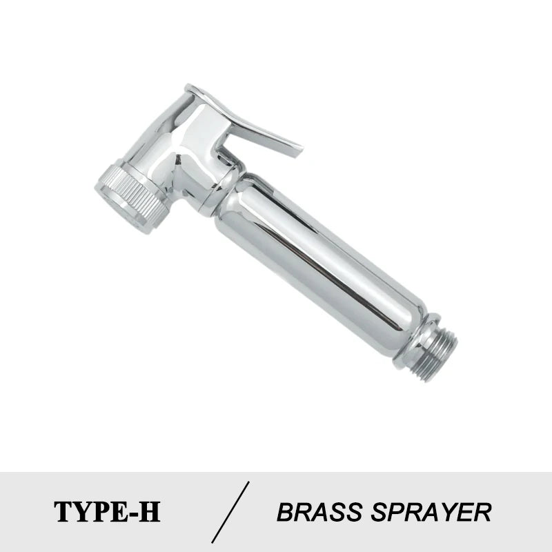 Shower Douche Toilet Bidet Sprayer Kit Chrome Polished Brass Bathroom Wall Mount Single Cold Valve Handheld Bidet Shattaf Set