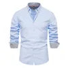 OEM Autumn Clearance Sale Men's Oversize Casual Blouse Long Sleeves Yarn-Dyed Shirts Breathable Shirt
