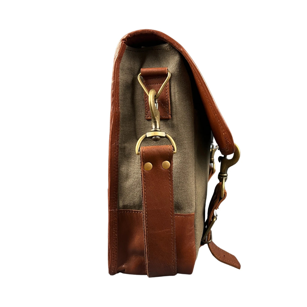 High Quality Vintage Genuine Leather Men's Laptop Messenger Sling Bag Portable Casual Style with Magnetic Snap Artists Creation