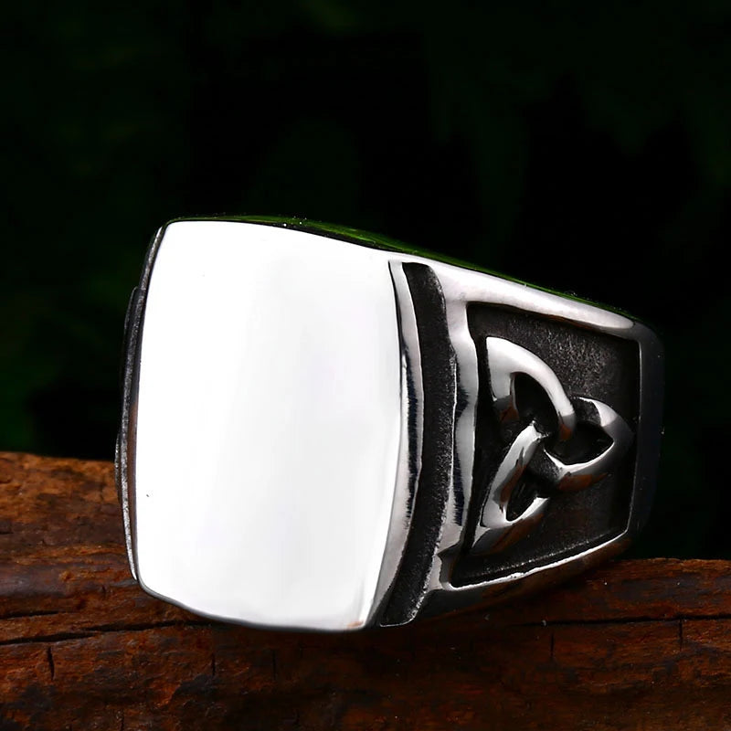 OAHLAN Wholesale Fashion Jewelry Vintage Viking Celtic Knot Titanium Stainless Steel Rings for Men