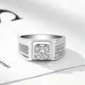 Sterling Silver 925 Ring Moisssnite Diamond Men Ring 1CT D Color Engagement Moissanite Men Rings