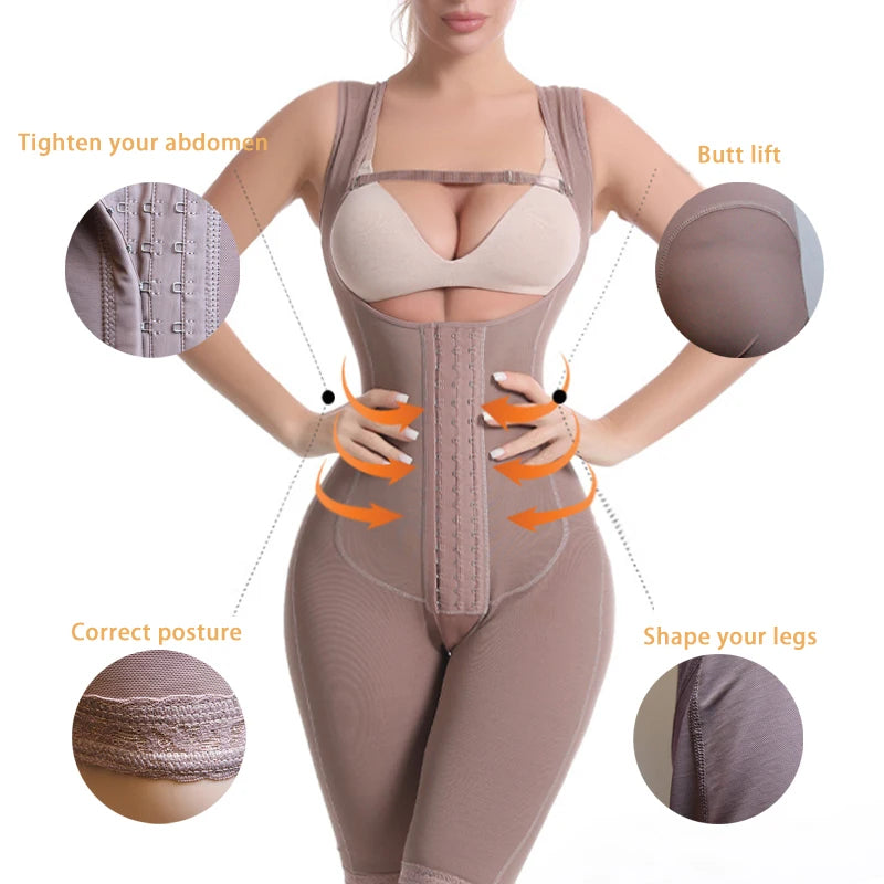 Wholesale Colombian Girdles Free Breast Postoperative Girdles Underwear in Wedding Dress Colombian Sheath for Women