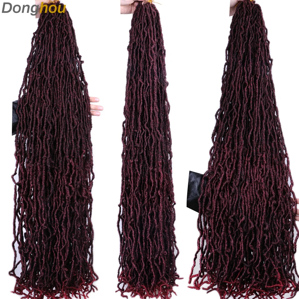 18”24”36” Mix Green New Faux Locs Crochet Hair Synthetic Curly Dreadlocks Hair Extensions Faux Cheveux Soft Locs Crochet Braids